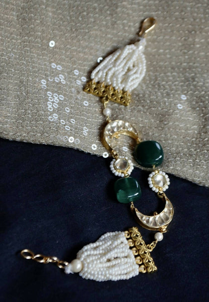 Crescent Ahmedabadi Kundan Bracelet