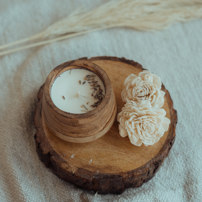 Lavender Wooden Bowl Candle