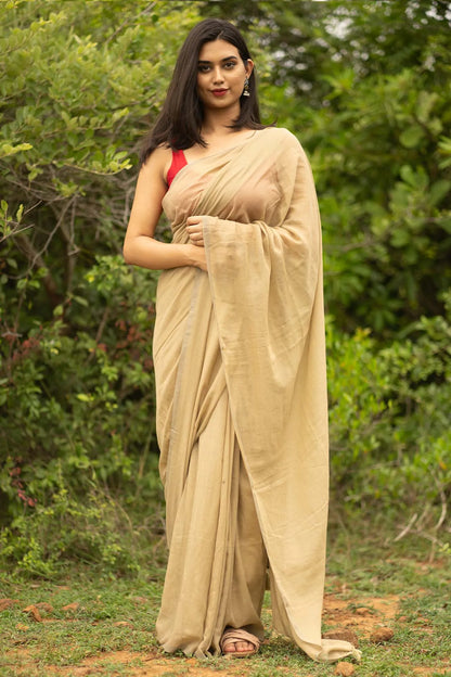 Droplet on the screen Light Brown Saree