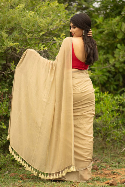 Droplet on the screen Light Brown Saree