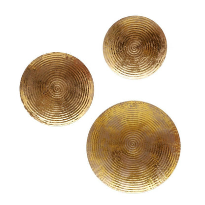 Round Ring Gold Foil Wall Decor Set of 3