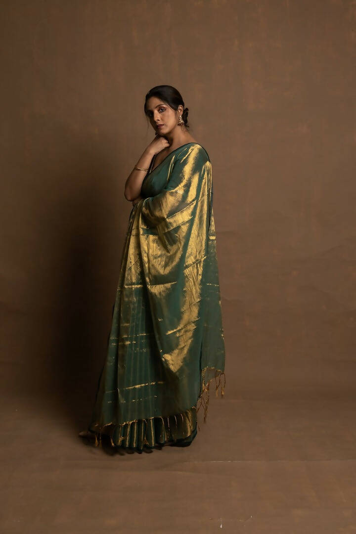 Pataka Green Tissue Saree