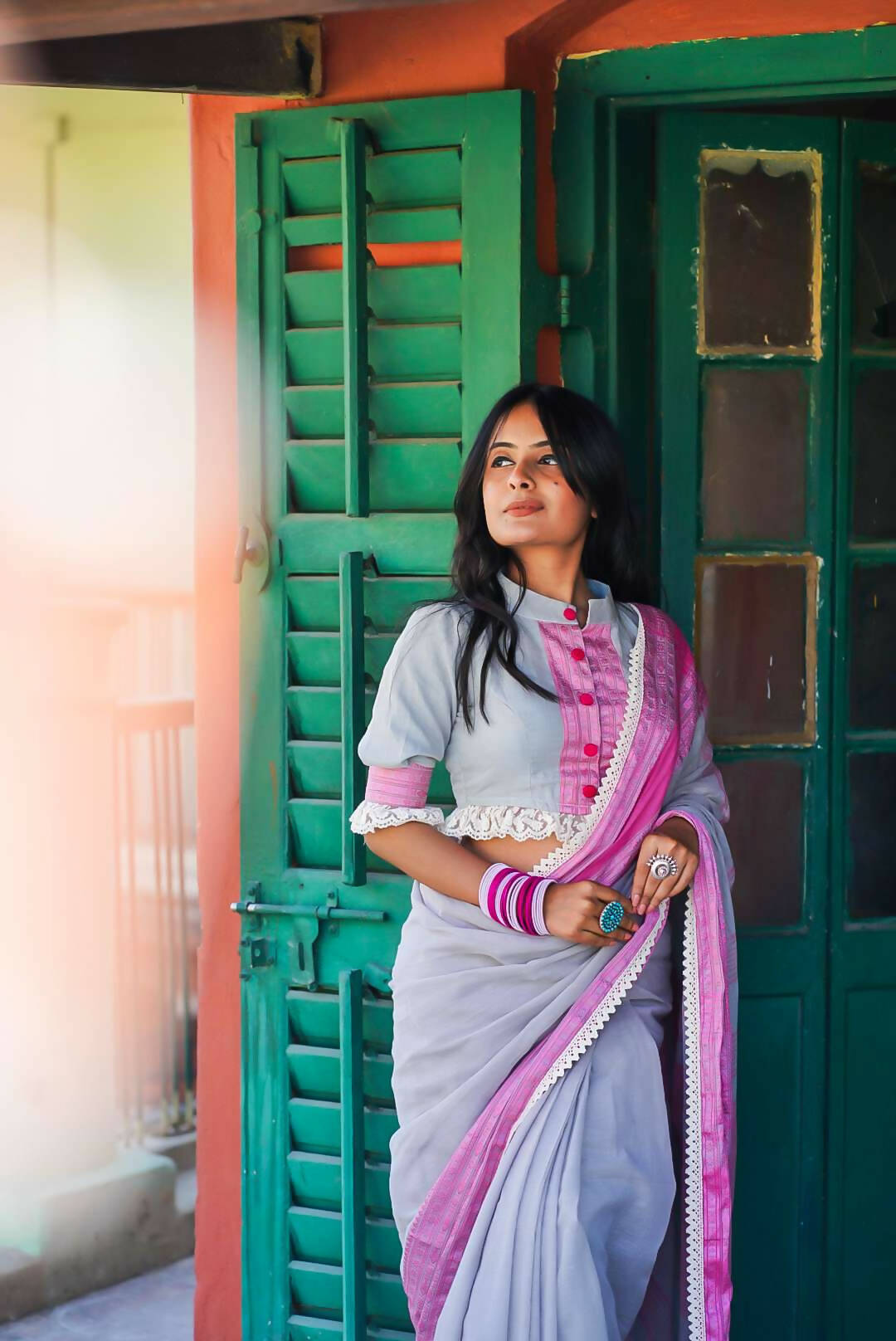 Smoky Rose Saree