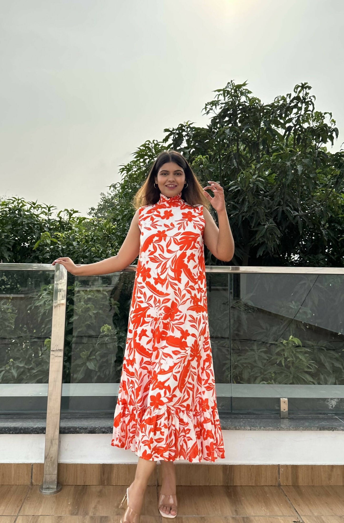 Love For Prints Orange Dress