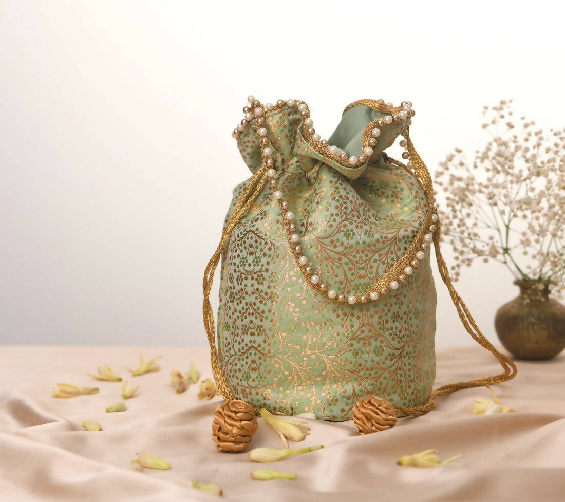 Brocade discount potli bags