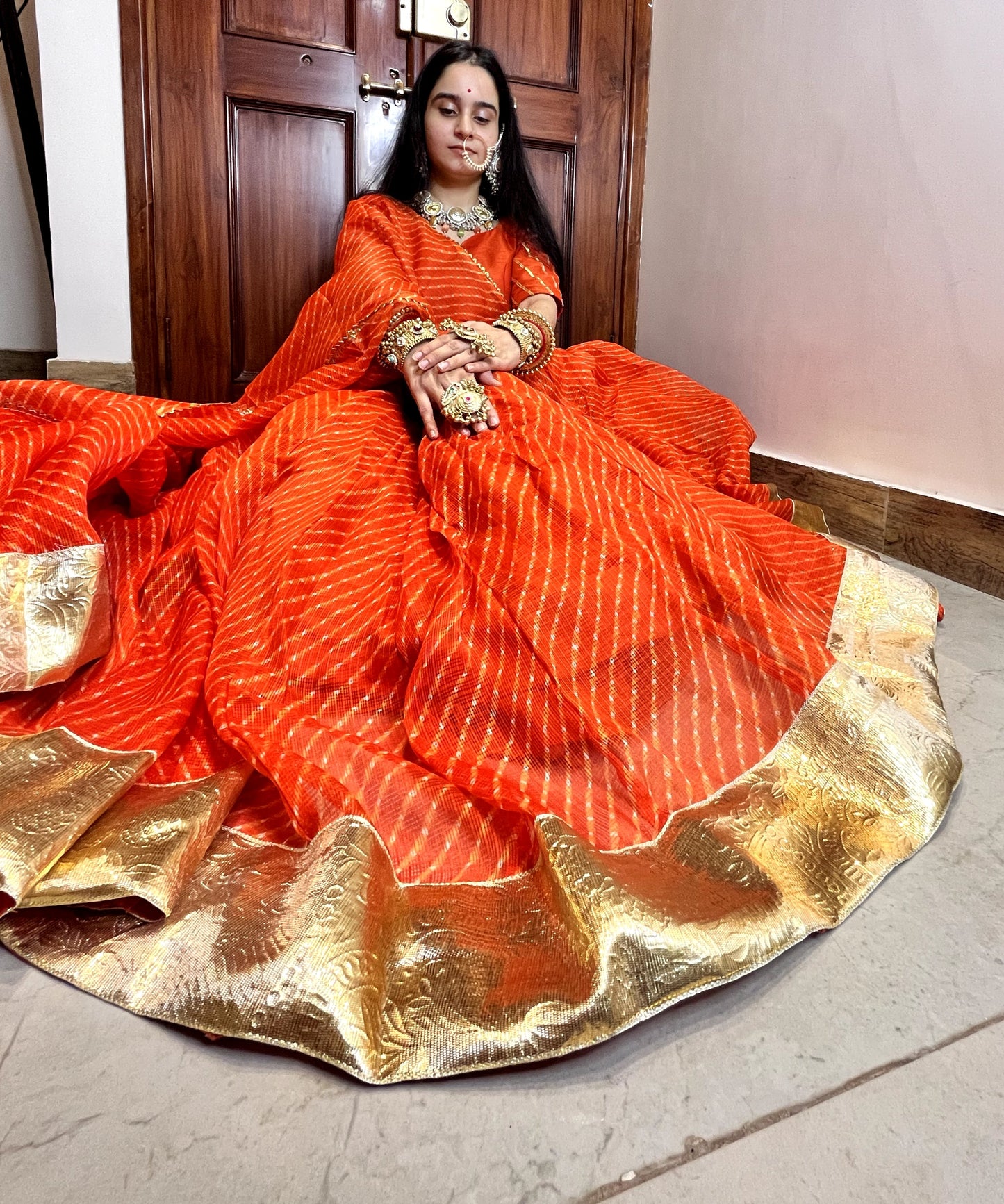 Mothda Orange Lehenga