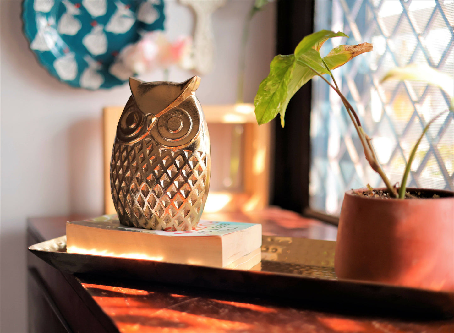 Golden Owl Figurine