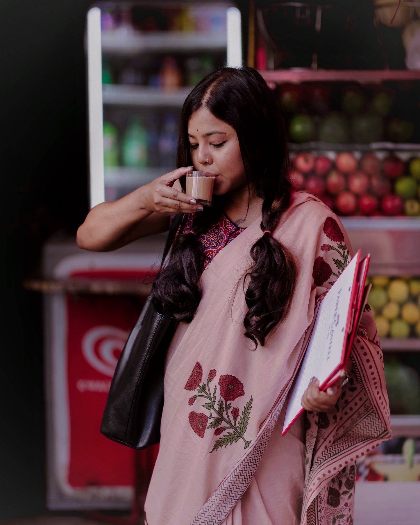 Taabeera Handblock Print Natural Dyed Mulmul Cotton Saree