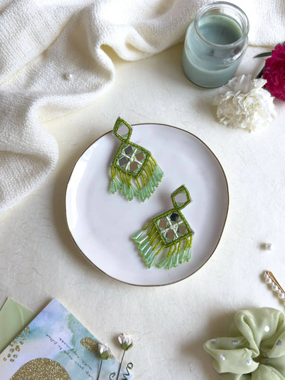 Mirror Handmade Embroidered Earrings