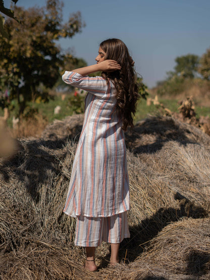 Sunkissed Coral Kurta Set