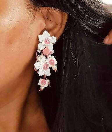 White Flora Earring