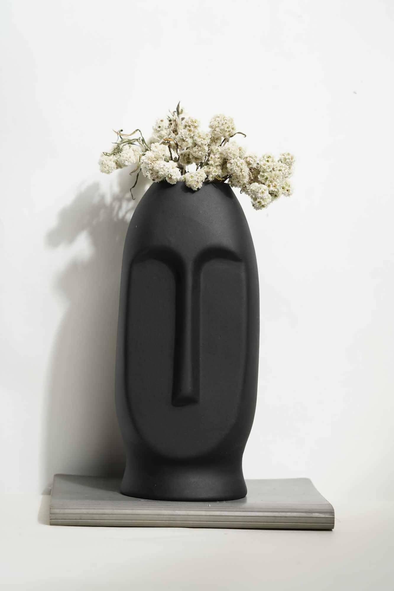 Black Matte Nordic Face Vase