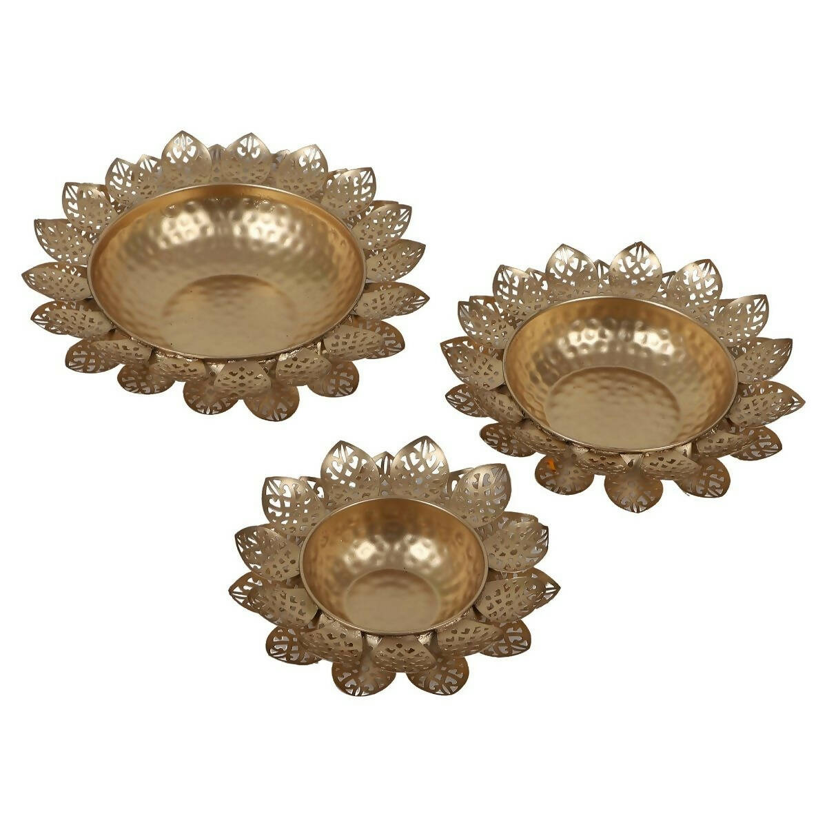 Flower Cut Urli Set of 3