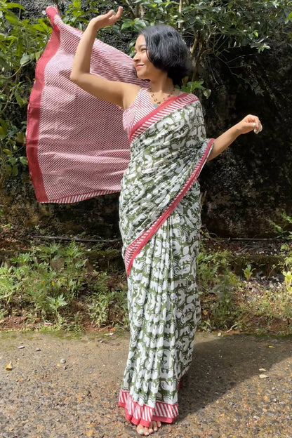 Vedi Vakdi Printed Mul Cotton Saree