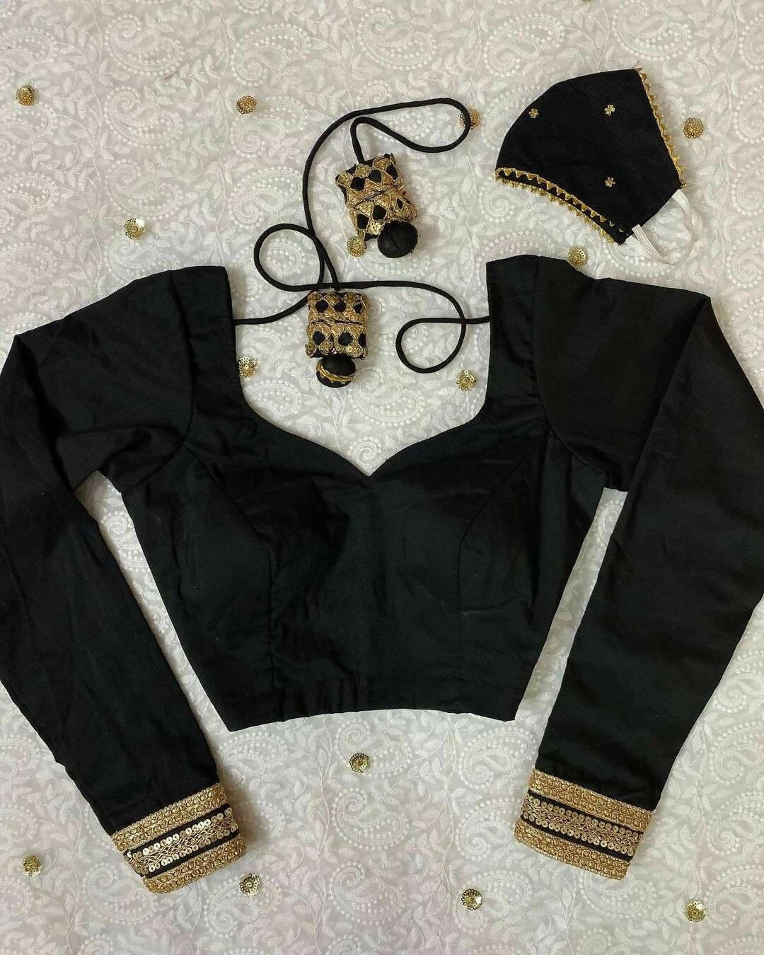 Tori Full Sleeves Silk Blouse XS Black Silk