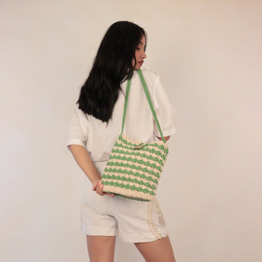 Striper crochet Bucket Sling Bag