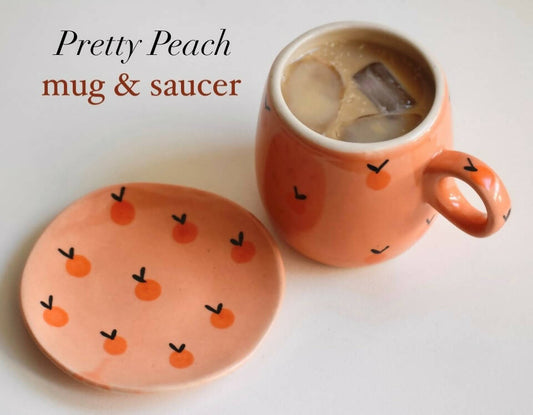 Peachy Mug & Saucer Set