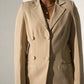 Stronger Now Beige Blazer With Straight Pants Set