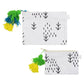Abstract White Tassel Pouch - Set of 2