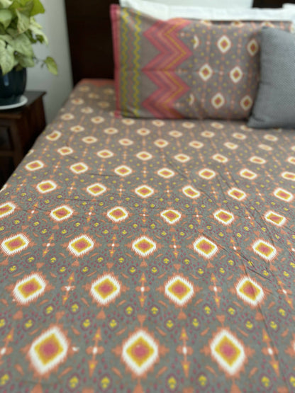 Sunset Glow Cotton Bedsheet