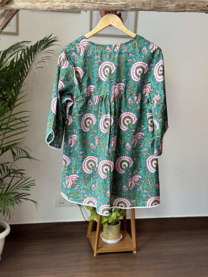 Pine Green Short Kurti