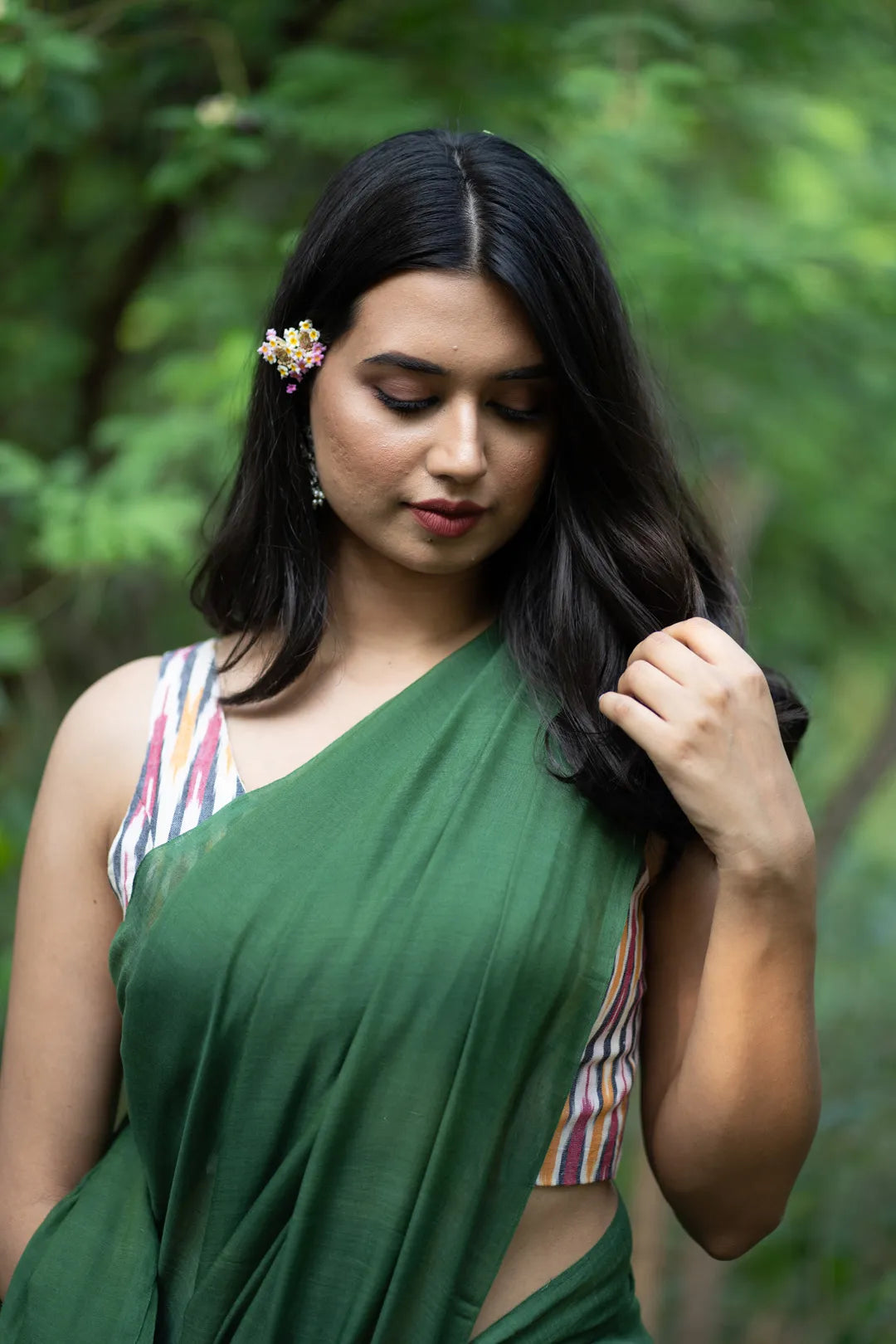 Slytherin Dark Green Saree