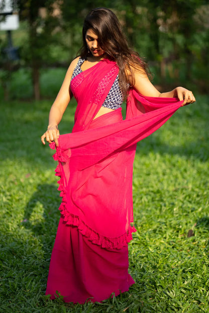 Lost Romance Dark Pink Saree