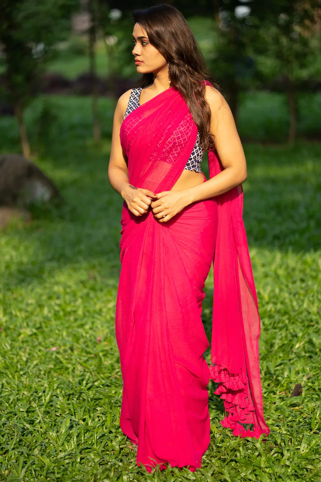 Buy LADY SHOPI Embellished Bollywood Lycra Blend Black, Pink Sarees Online  @ Best Price In India | Flipkart.com
