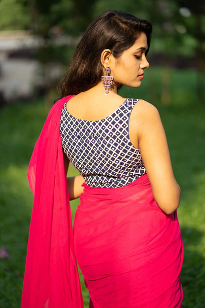 Lost Romance Dark Pink Saree