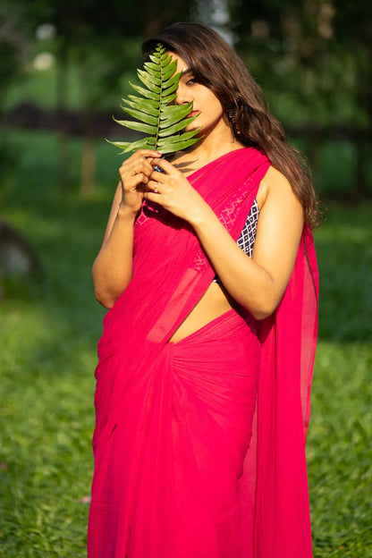 Lost Romance Dark Pink Saree