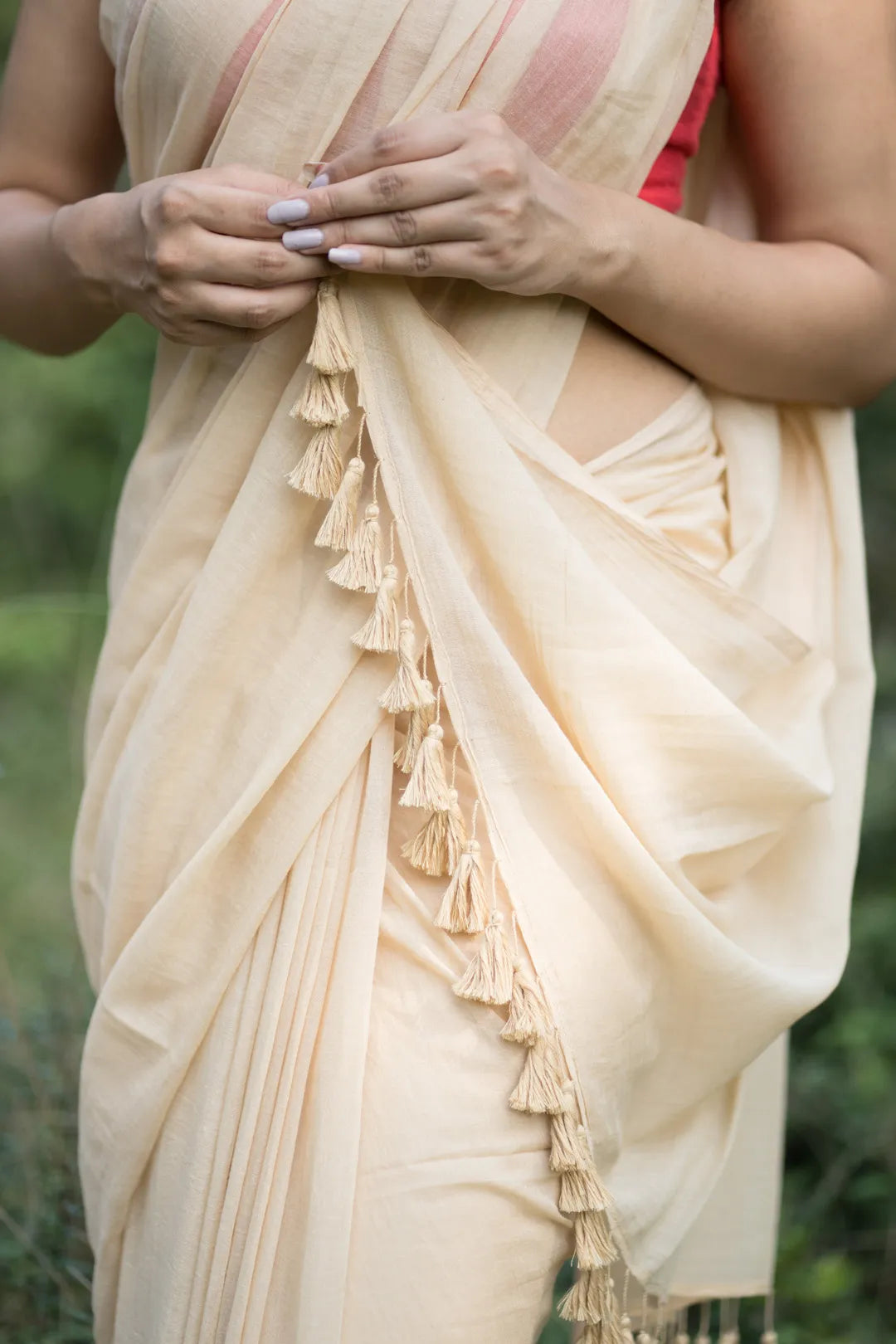 Autumn Breeze Ivory Saree