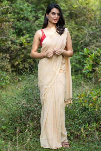 Autumn Breeze Ivory Saree