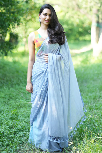 Midnight Melody Light Blue Saree