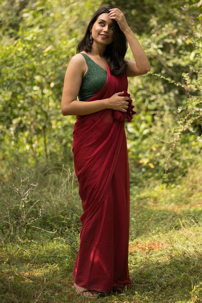 Rouge Maroon Saree