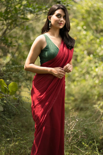 Rouge Maroon Saree