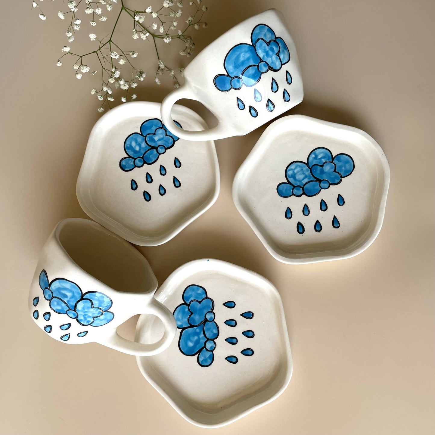 Rainy Cloud Cup Saucer Set