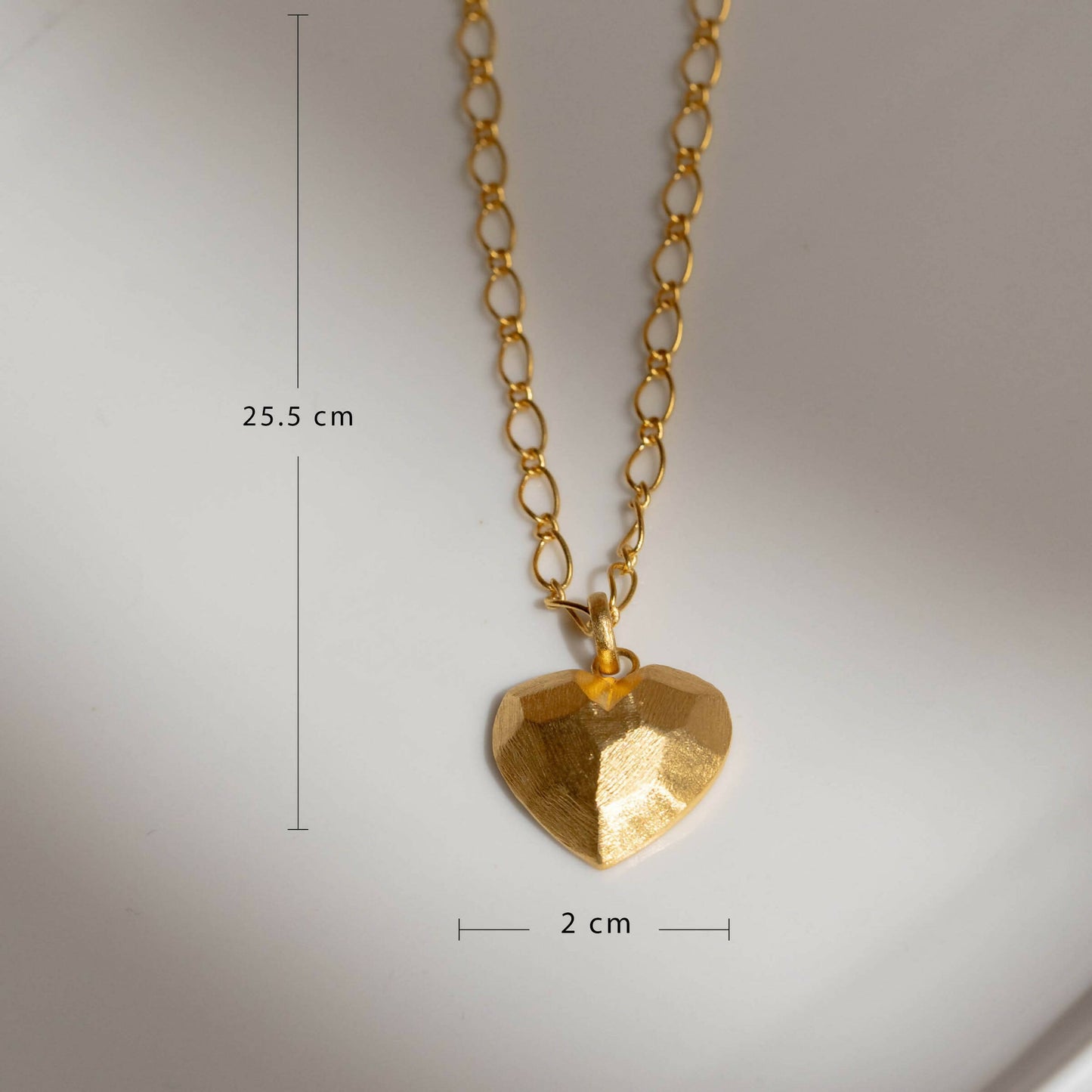 Origami Heart Locket Gold Neckchain