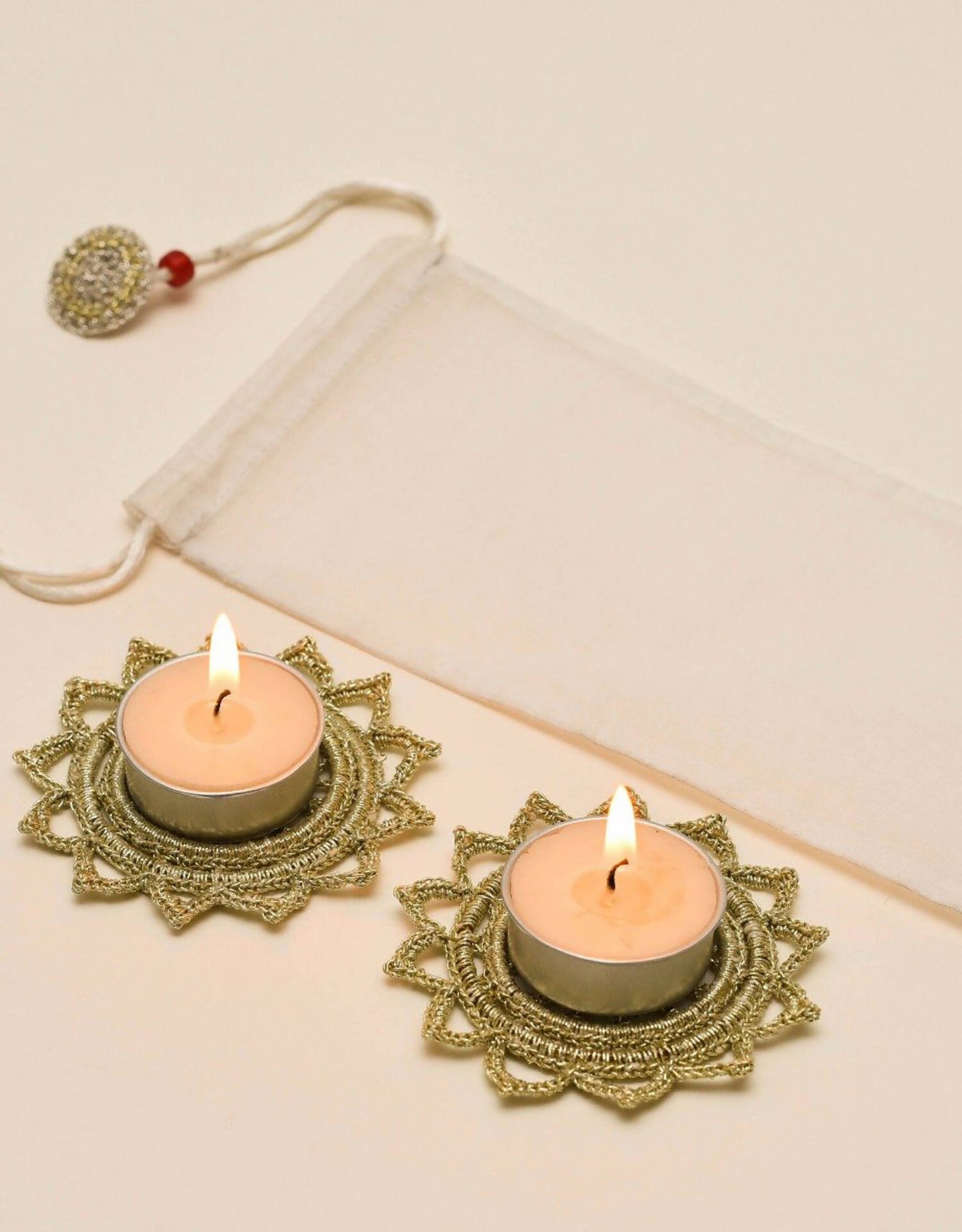 Tea Lights Diya Placemats Golden