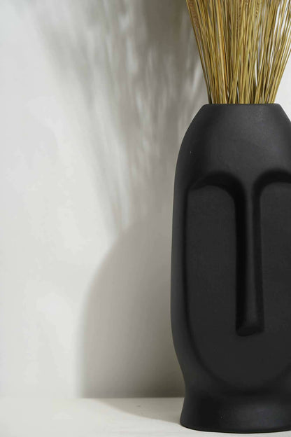 Black Matte Nordic Face Vase