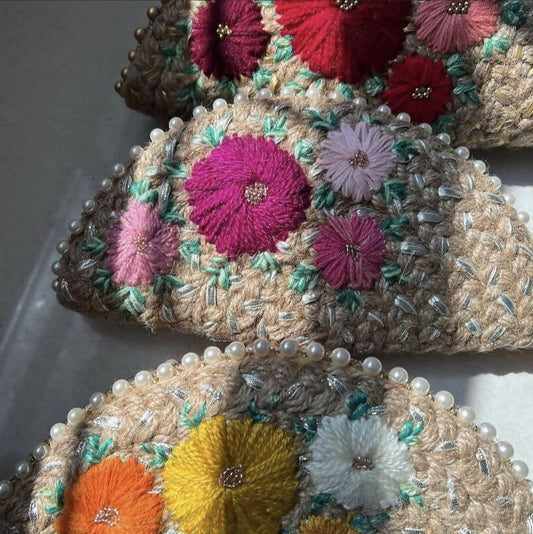 Wine Silver half moon clutch