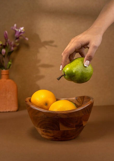 Serving Bowl Wooden Boat Small