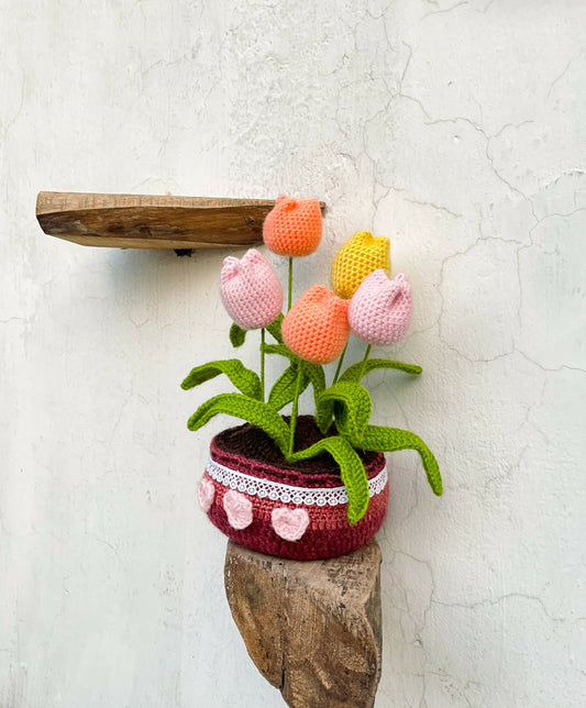 Crochet Tulip Desk Pot