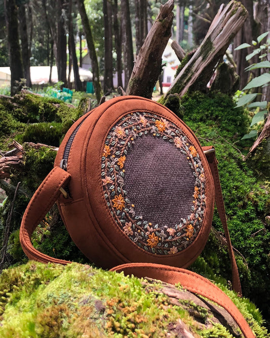 Autumn Brown Floral Round Sling