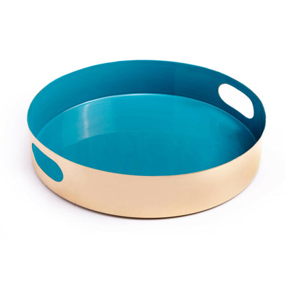 Tray Metal - Solid Blue Round