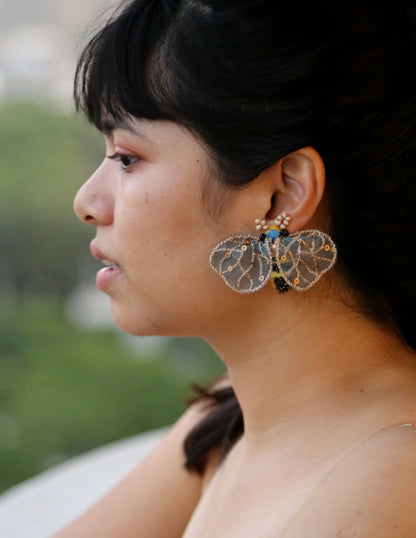 Bee Embroidered Earrings