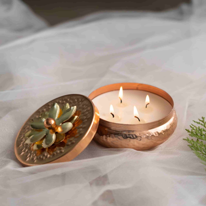 Rose Gold Multi-wick Tart Scented Candle - Musk and geranium