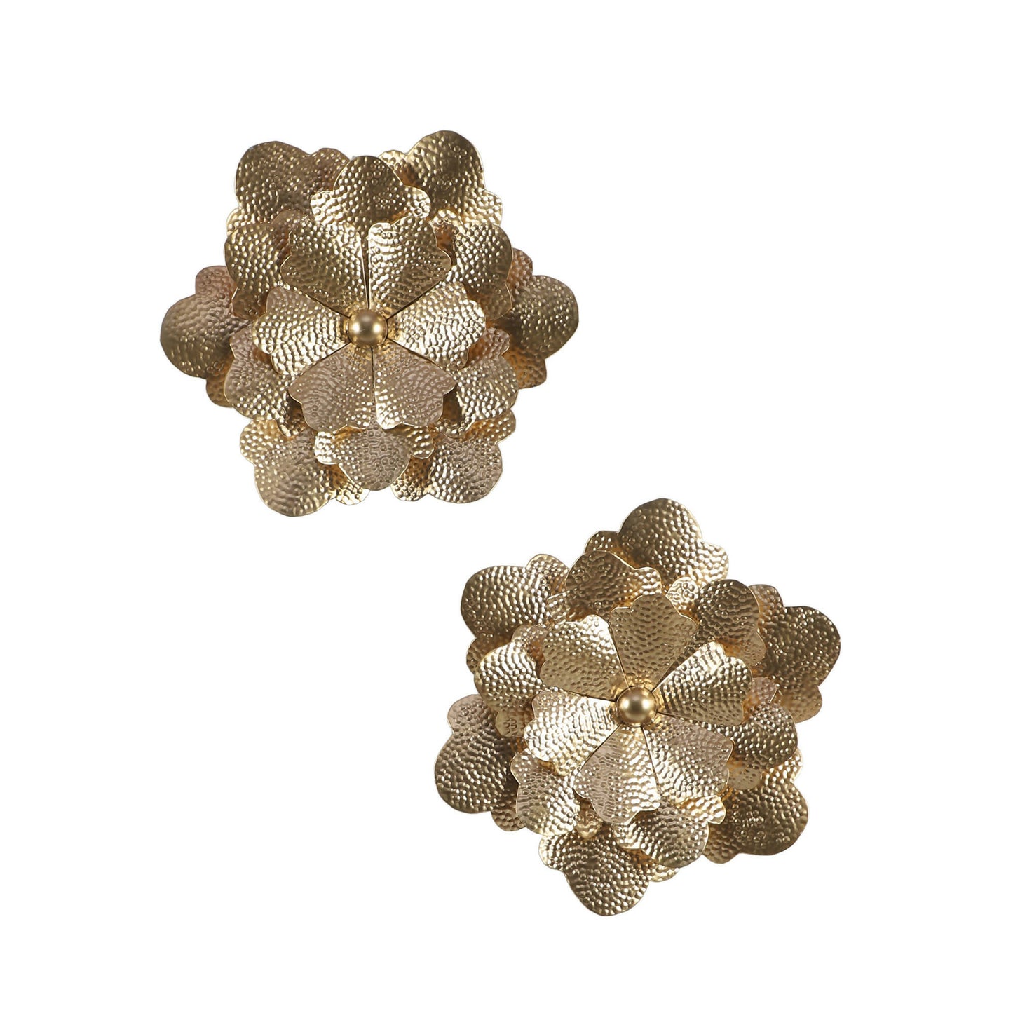 Gold Hammered Flower Wall Decor Set of 2