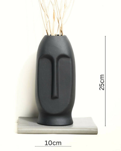 Black Matte Nordic Face Vase