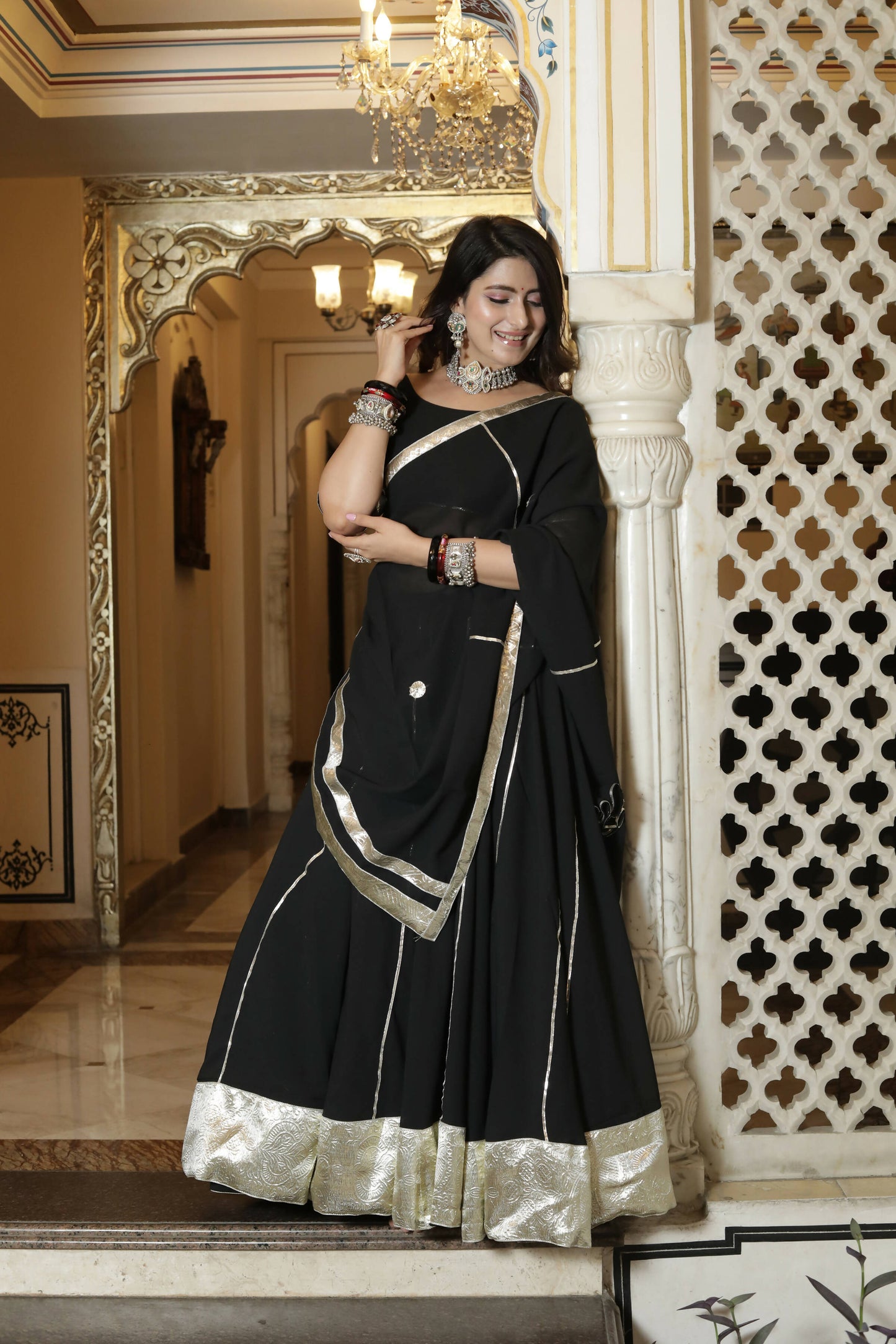 Maithili Black Lehenga