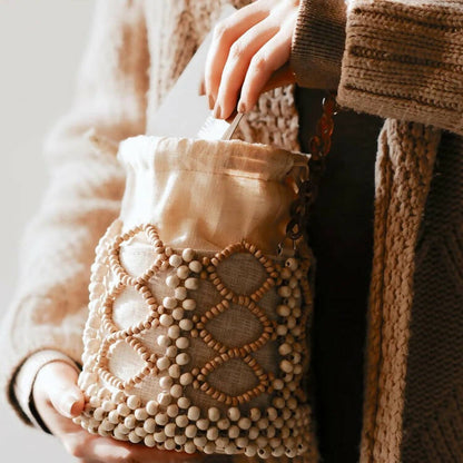 Boho Bead Bucket Bag